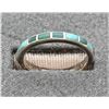 Image 3 : Zuni Old Pawn Sterling Inlay Turquoise Band, Sz 8