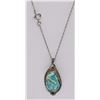 Image 4 : Navajo Sterling Turquoise Pendant Necklace