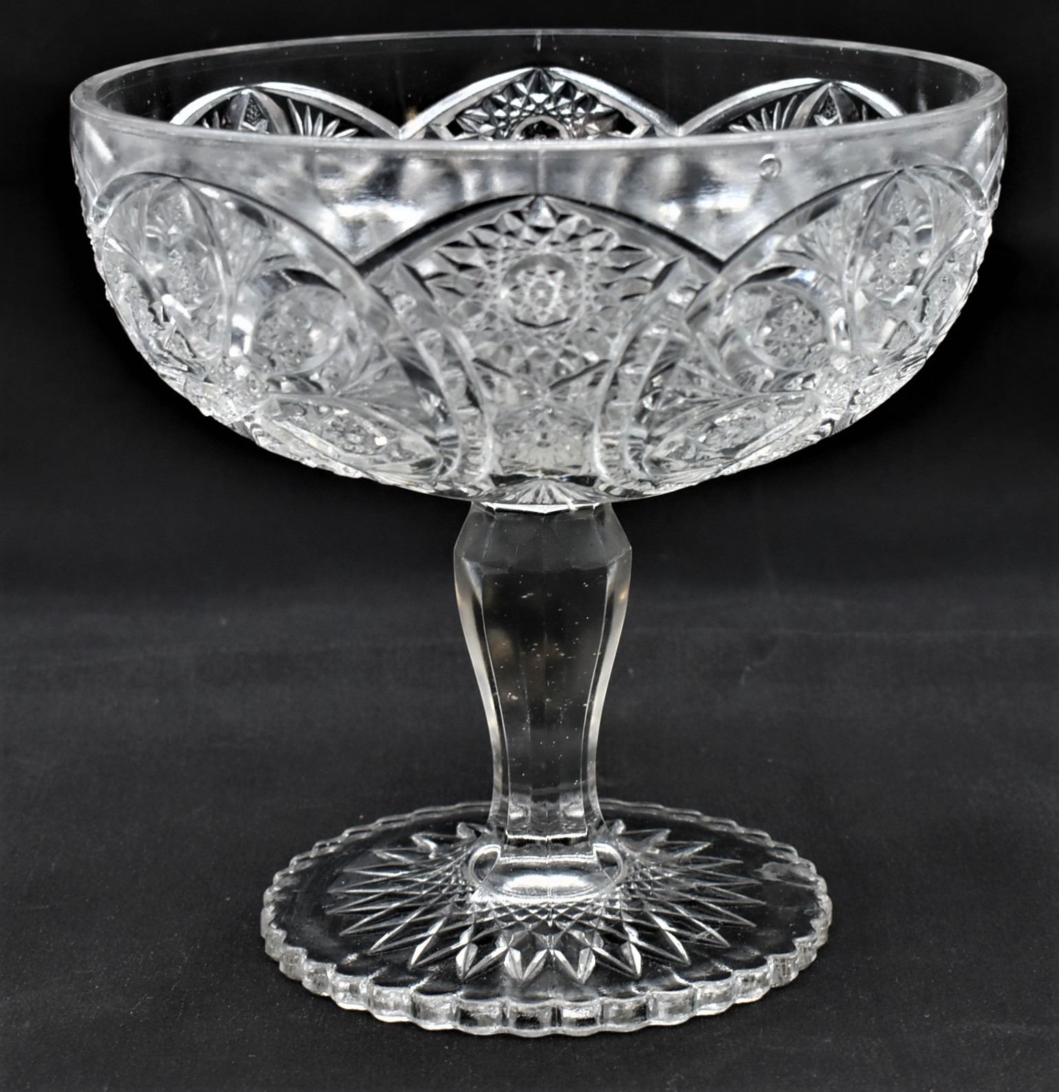 American Brilliant Cut Crystal Compote Bowl