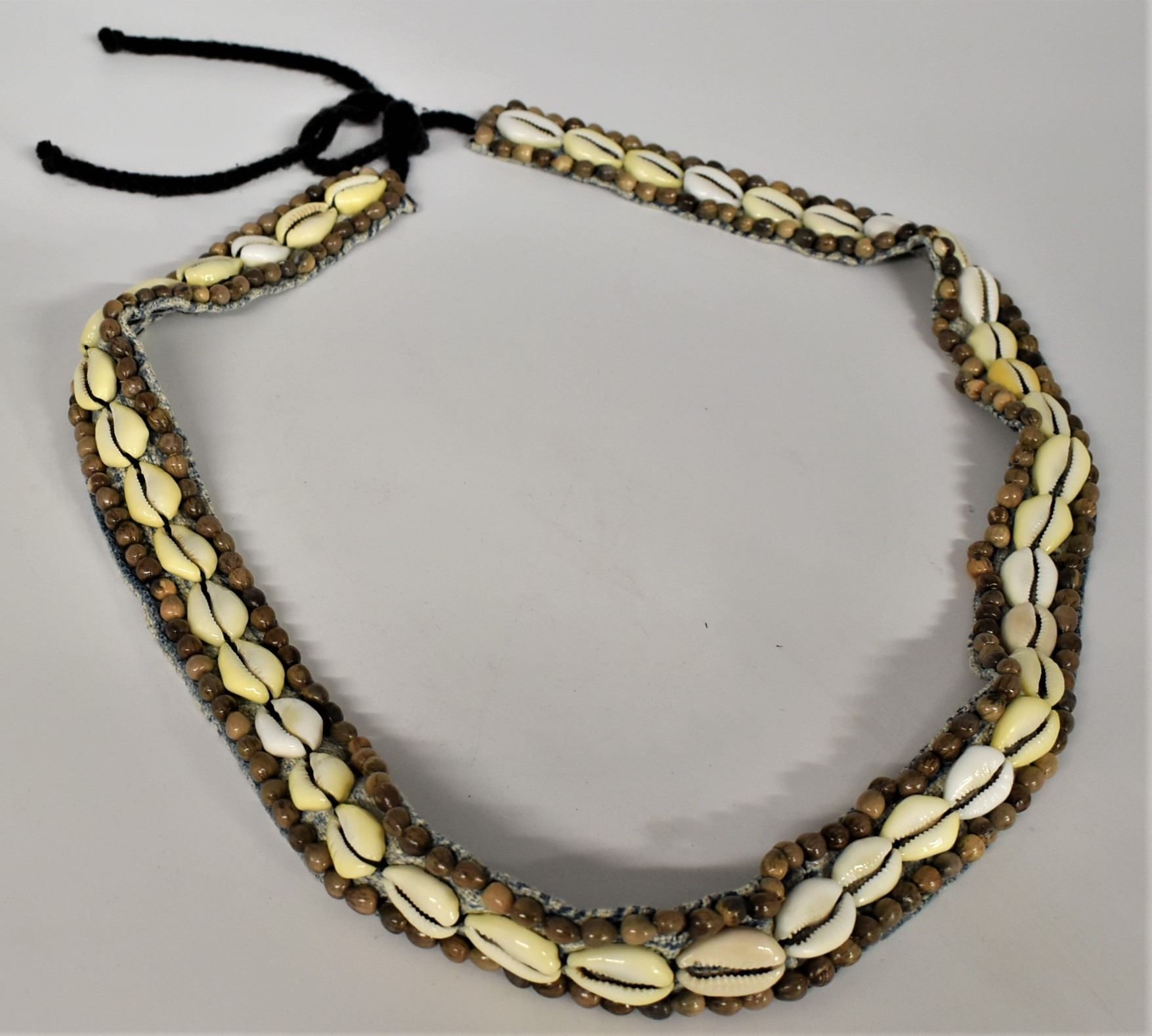 Vintage Ethnic Cowrie Shell and Bead Cotton Belt