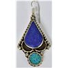 Image 3 : Asian Silver Tone, Lapis, Turquoise Earrings