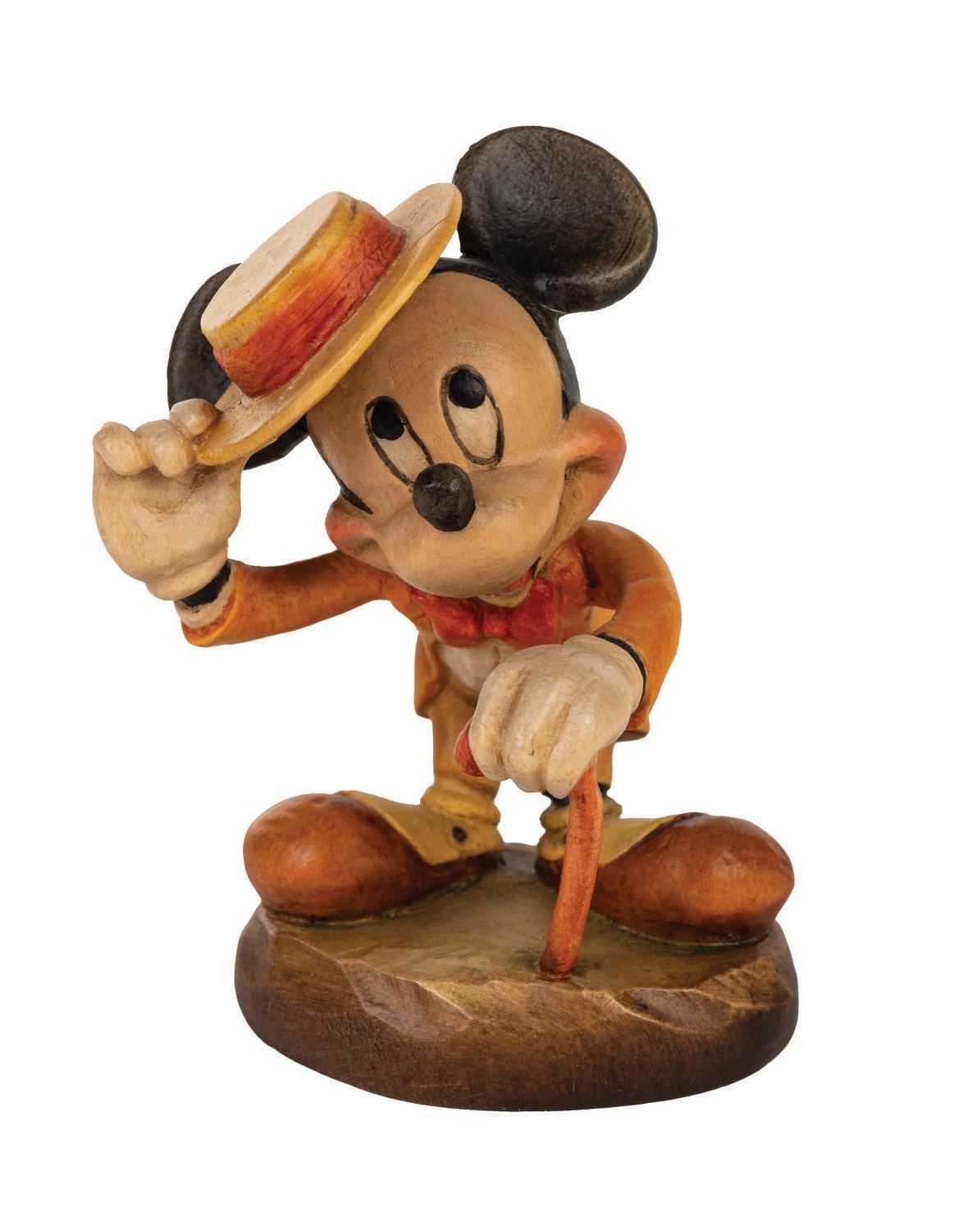 Mickey Dapper A Dapper Mickey Mouse Wood Carved Figure by Anri.