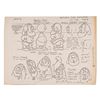 Image 1 : A Snow White & the Seven Dwarfs Sneezy Model Sheet.