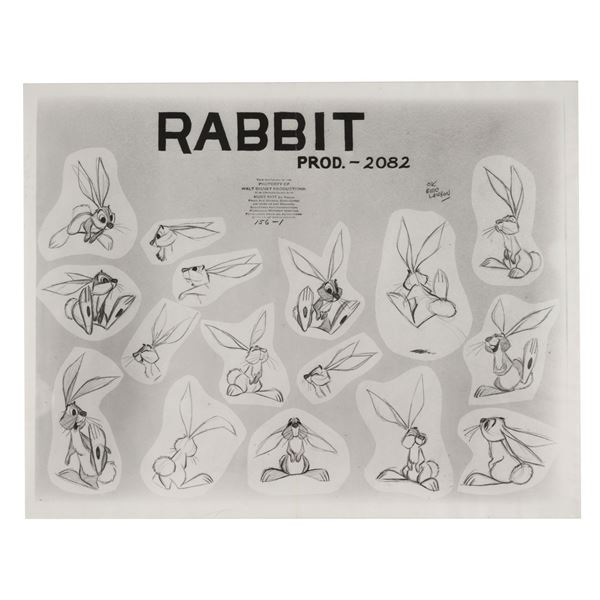 A Sleeping Beauty Rabbit Model Sheet. - Van Eaton Galleries