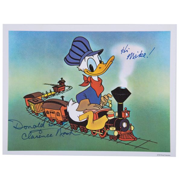 A Donald Duck Fan Card Signed By Clarence  Ducky  Nash.