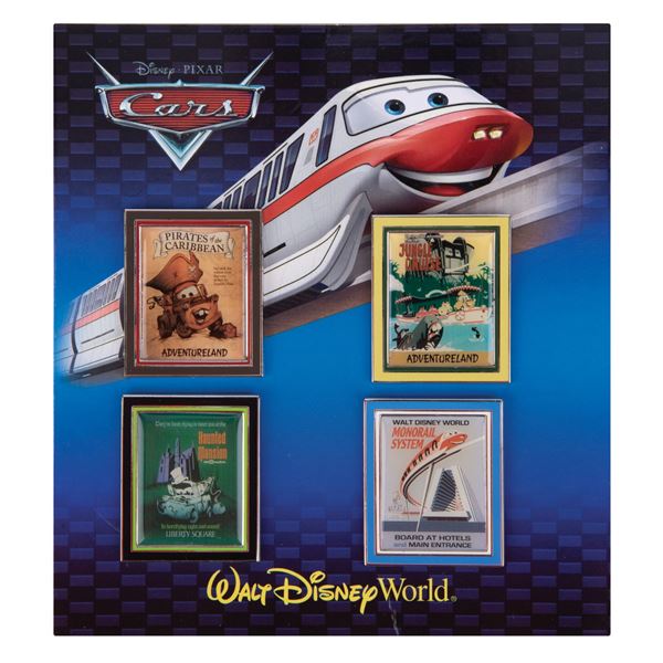 A Walt Disney World Cars Poster Themed Pin Set.