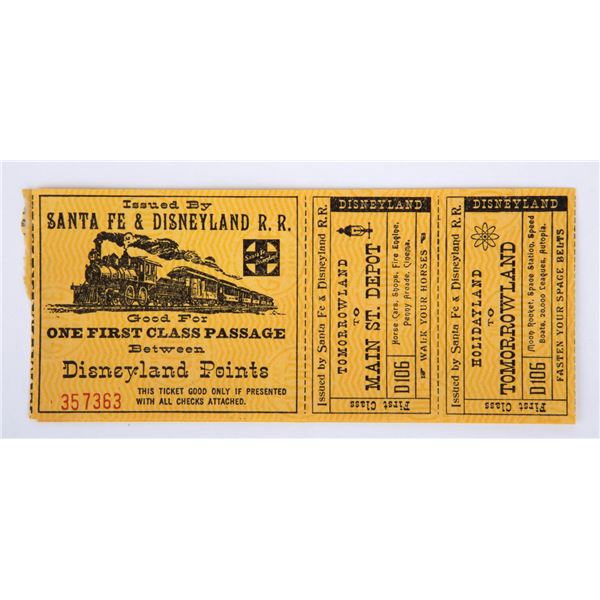 A Disneyland Railroad Ticket.