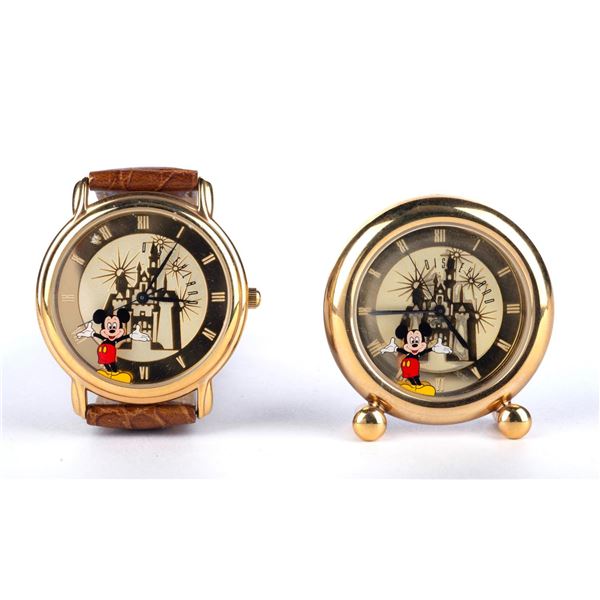 A Disneyland Watch & Mini Clock by Disney Time Works.