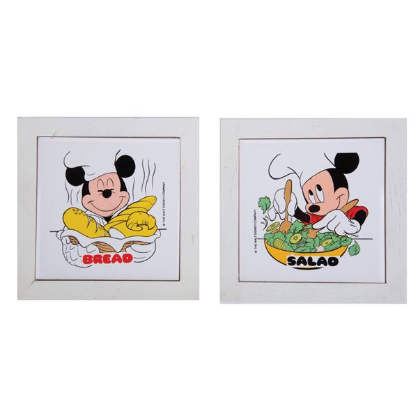 A Pair of Mickey Mouse Ceramic Tile Trivets.