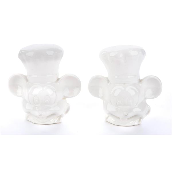 A Chef Mickey Ceramic Salt & Pepper Set.