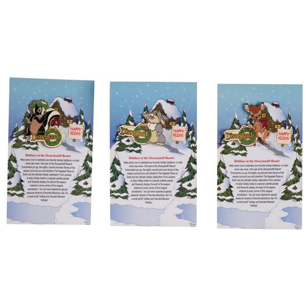 A Holidays at the Disneyland Resort (3) Bambi Pins Set.