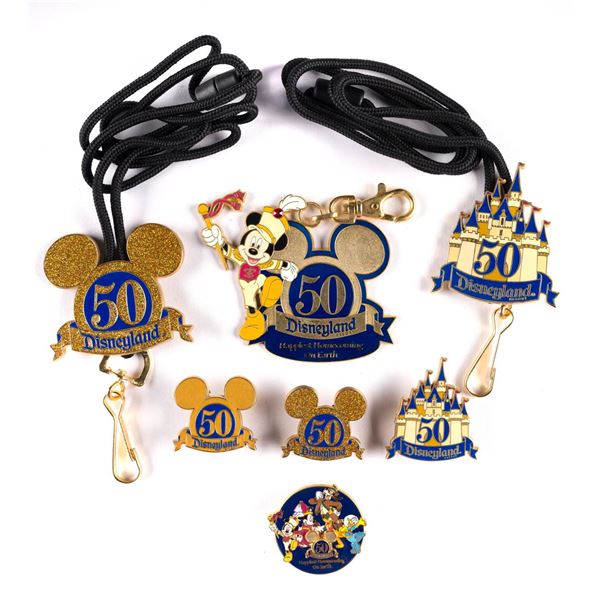 A Collection of Disneyland 50th Anniversary Items.