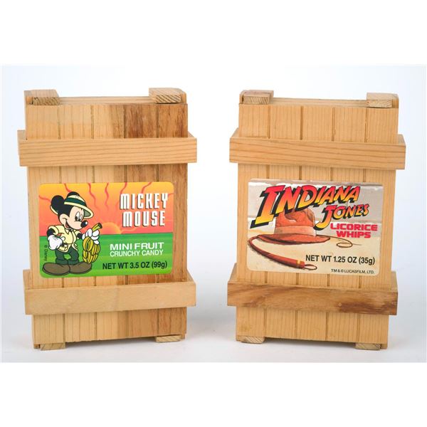 A Pair of Adventureland Wooden Candy Boxes.