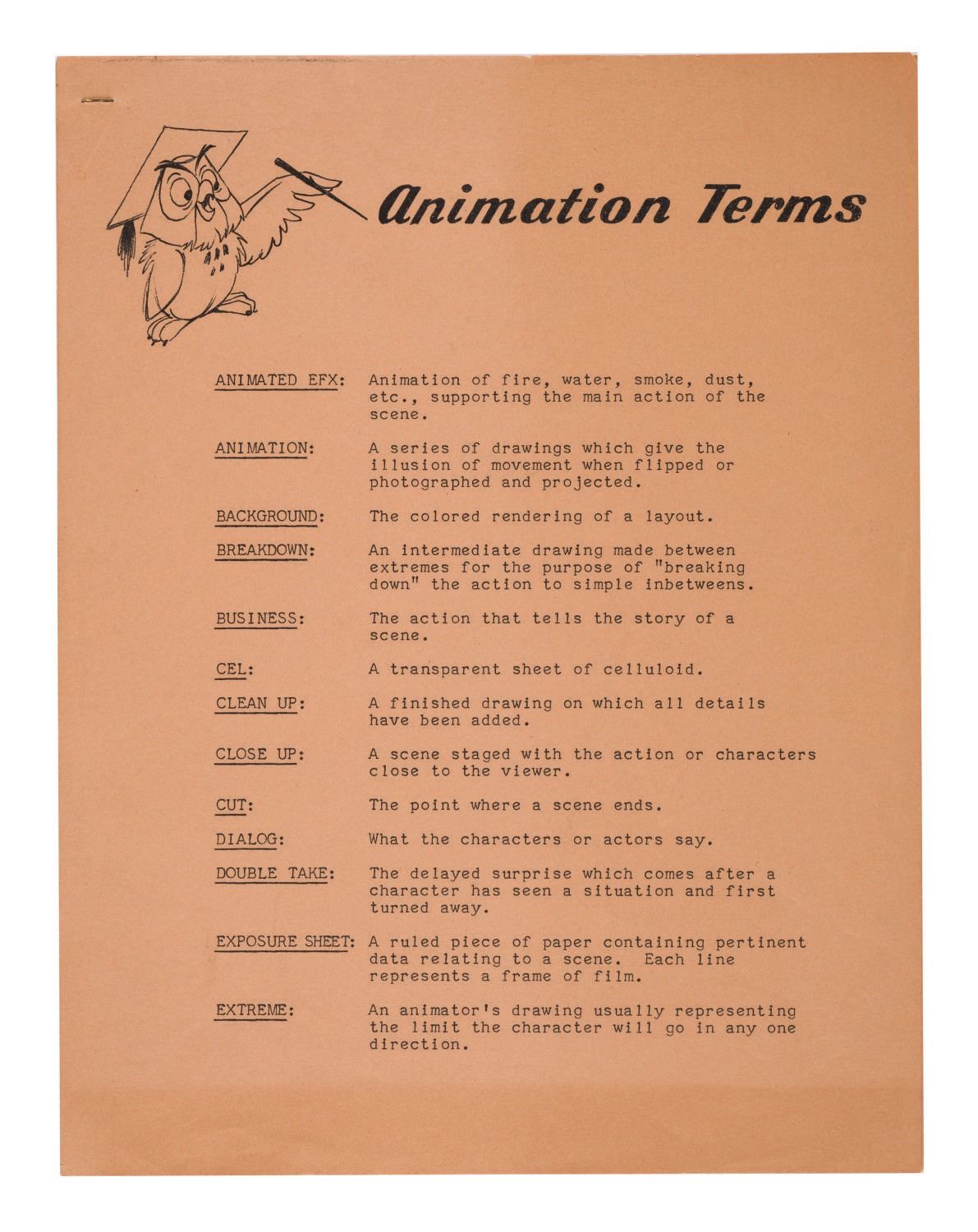 Digital Animation Terms An Art Corner List of Animation Terms. - Van Eaton Galleries