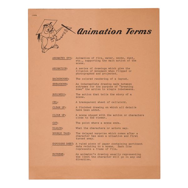 Animation Term An Art Corner List of Animation Terms. - Van Eaton Galleries