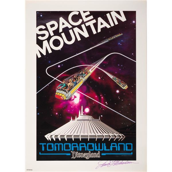 A Signed Tomorrowland "Space Mountain" Poster Print.