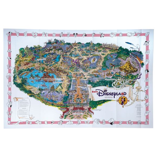 A Rare 1992 Euro Disney Souvenir Map.