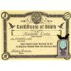 Image 2 : A Madame Leota Tombstone Pin & Certificate of Death.