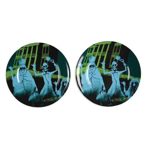 A Pair of Haunted Mansion Hitchhiking Ghosts Plates.