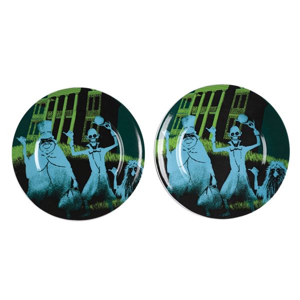 A Pair of Haunted Mansion Hitchhiking Ghosts Plates.