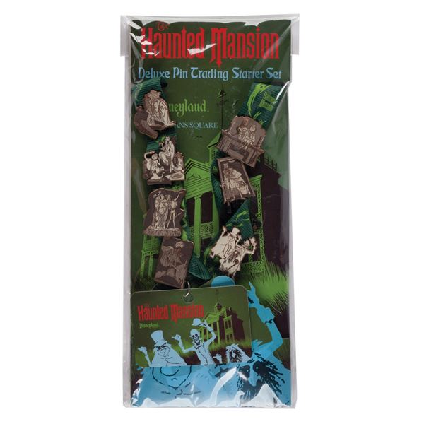 A Haunted Mansion Deluxe Pin Trading Starter Set.