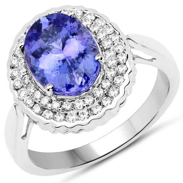 2.88ct Tanzanite 14K White Gold Ring
