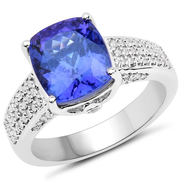 5.34ct Tanzanite 14K White Gold Ring