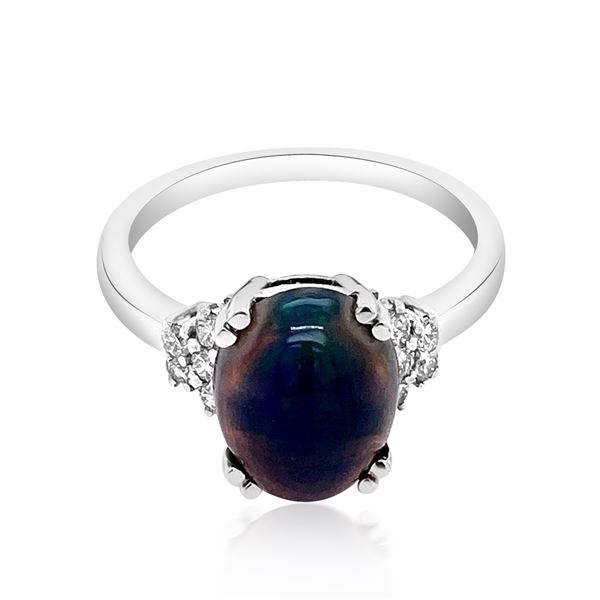2.19ct Natural Opal 14K White Gold 3.5gm Ring