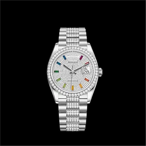 Rolex 36MM Day Date WG with Diamond Bezel Model #128349