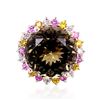 Image 1 : 26.20ct Natural Bi Color Tourmaline, CEYLON Yellow Sapphire & CEYLON Pink Sapphire Ring