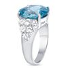 Image 2 : 10.02ct blue zircon & Diamond Ring