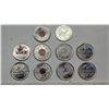 Image 1 : Lot of Colored Quarters - Poppy, Cindy Klassen, Breast Cancer, Whale