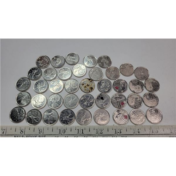 Lot of Canadian Quarters - Various Years (40)