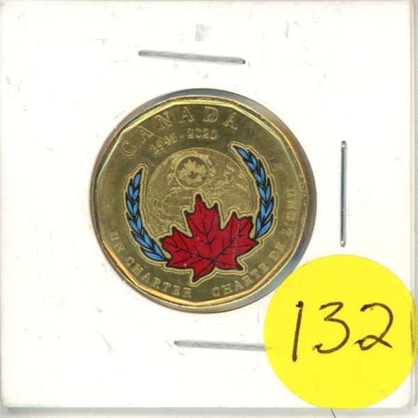 1945-2020 Canada Colored UN Charter Loonie