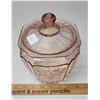 Image 2 : Depression glass biscuit barrel - Mayfair 7"h Cabbage Rose