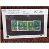 Image 1 : 5 Canada 1c Admiral head stamps - used, various shades of green