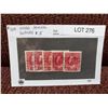 Image 1 : 5 Canada 3c Admiral head stamps - used, various shades of red