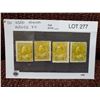 Image 1 : 4 Canada 4c Admiral head stamps - used, yellow