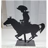 Image 4 : Metal Cut-out & Painted Cowboy Artist Signed