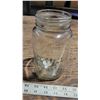 Image 5 : 2 Vintage Glass Quart Sealers “Jewel” Jars – 1 Glass Lid Marked “Jewel”, Insulator #16 – all glow or