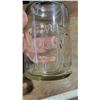 Image 6 : 2 Vintage Glass Quart Sealers “Jewel” Jars – 1 Glass Lid Marked “Jewel”, Insulator #16 – all glow or