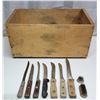 Image 1 : 7 Very Sharp De-Boning Knives 1 – Solingen, Germany + 2 Brass Meat Tenderizers + “Associated Growers