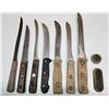 Image 2 : 7 Very Sharp De-Boning Knives 1 – Solingen, Germany + 2 Brass Meat Tenderizers + “Associated Growers
