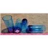 Image 8 : 1960’s Turquoise Blue Martini Cocktail Set – with mixer and 6 glasses – glows yellow