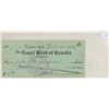 Image 1 : Royal Bank of Canada Cupar, Sask. cancelled cheque dated 1927 in the amount of $5.00. Written in pen