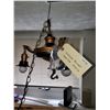 Image 1 : Swag tri-light lamp from the 1940's.  Working condition.  Switch added in.  Black may have been repa