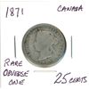 Image 1 : 1871 Rare Obverse One 25¢