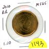 Image 1 : 2010 Canadian Rough rider loonie - MS65
