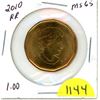 Image 1 : 2010 Canadian Rough rider loonie - MS65