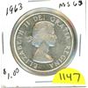Image 1 : 1963 Canadian voyager silver dollar - MS65